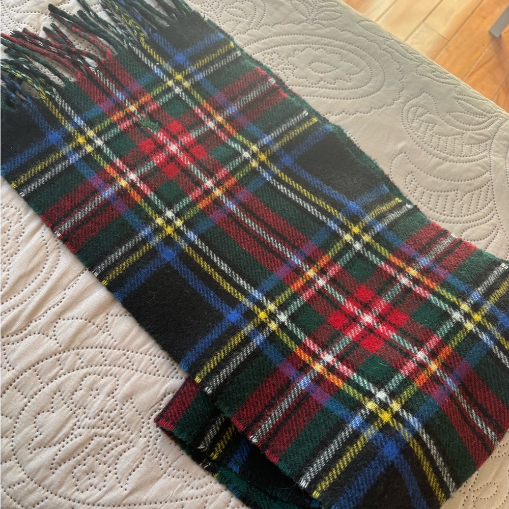 Polo Ralph Lauren Green and Black Checkered Scarf